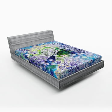 Ambesonne Unicorn Fitted Sheet, Myhtical Horse Ornate, Full Size, Multicolor