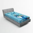 thumbnail image 1 of Ambesonne Unicorn Fitted Sheet, Penguin and Sea, Twin XL Size, Blue, 1 of 2