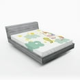 thumbnail image 1 of Ambesonne Unicorn Fitted Sheet, Unicorn Fairies Print, Queen Size, Yellow Green, 1 of 3