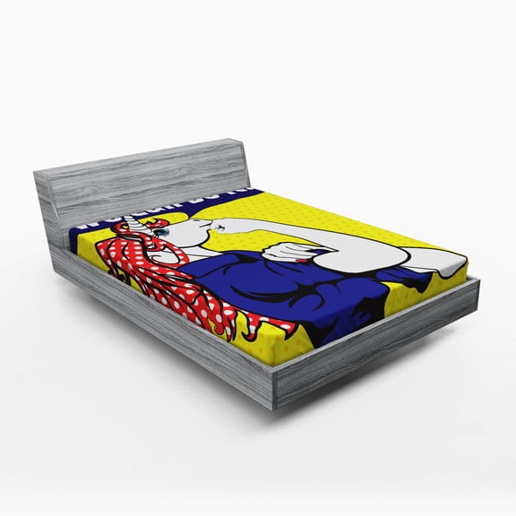 Ambesonne Unicorn Fitted Sheet, Unicorn with Polka Dot, Full Size, Multicolor