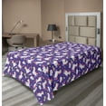 thumbnail image 1 of Ambesonne Unicorn Flat Sheet, Theme Rainbow Cloud, TwinXL Size, Dark Indigo and Multicolor, 1 of 1