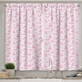 thumbnail image 1 of Ambesonne Unicorn Kitchen Curtains, Magic Horses Hearts Birds, 55"x45", Pale Pink White, 1 of 3