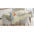 thumbnail image 1 of Ambesonne Unicorn Party Tablecloth Rectangular Table Cover, Rainbow Animal, 60"x90", Multicolor, 1 of 4