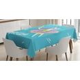 thumbnail image 1 of Ambesonne Unicorn Party Tablecloth Rectangular Table Cover, Summer Animal Pool, 60"x90", Multicolor, 1 of 4