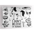 thumbnail image 1 of Ambesonne Unicorn Pillow Sham, Occult with Pyramids, 36" X 20", Black, 1 of 2