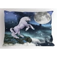 thumbnail image 1 of Ambesonne Unicorn Pillow Sham, Rock up Cliffs Image, 26" X 20", Lilac Blue, 1 of 2