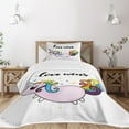 thumbnail image 1 of Ambesonne Unicorn Quilted Bedspread Set 2 Pcs, LGBT Slogan Tail, Twin Size, Multicolor, 1 of 5