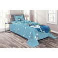 thumbnail image 1 of Ambesonne Unicorn Quilted Coverlet 2 Pcs, Penguin and Sea, Twin Size, Blue, 1 of 2