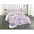 thumbnail image 1 of Ambesonne Unicorn Quilted Coverlet 3 Pcs, Magic Forest, King Size, Purple, 1 of 2