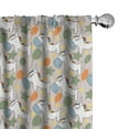 thumbnail image 1 of Ambesonne Unicorn Rainbow Window Curtains, Funny Sketchy Pony, Each 28" W x 95" L, Pale Tan Multicolor, 1 of 4