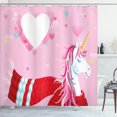 Ambesonne Unicorn Shower Curtain, Horned Animal with Scarf, 69"Wx70"L