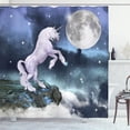 thumbnail image 1 of Ambesonne Unicorn Shower Curtain, Rock up Cliffs Image, 69"Wx75"L, Lilac Blue, 1 of 5