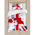 thumbnail image 1 of Ambesonne Union Jack Duvet Cover Sets, Country Map Flag, 2-Twin, Violet Blue Red White, 1 of 4