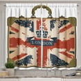 thumbnail image 1 of Ambesonne Union Jack Kitchen Curtains, Vintage London Flag Art, 55"x39", Dark Blue Brown and Red, 1 of 3