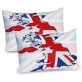 thumbnail image 1 of Ambesonne Union Jack Pillow Sham 2 Pack, Country Map Flag, 36"x20", Violet Blue Red White, 1 of 3