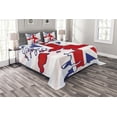 thumbnail image 1 of Ambesonne Union Jack Quilted Bedspread Set 3 Pcs, Country Map Flag, Queen Size, Violet Blue Red White, 1 of 3