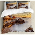 thumbnail image 1 of Ambesonne United States Duvet Cover Set, Cape Elizabeth, King, Pale Blue Tan, 1 of 3