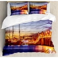 thumbnail image 1 of Ambesonne United States Duvet Cover Set, St. Augustine, 2-Calking, Orange Blue Coral, 1 of 7
