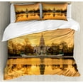 thumbnail image 1 of Ambesonne United States Duvet Cover Sets, American Capital City, 2-King, Apricot and Ginger, 1 of 3