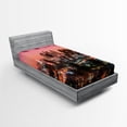 thumbnail image 1 of Ambesonne United States Fitted Sheet, Los Angeles Palms, Twin Size, Multicolor, 1 of 2
