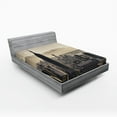 thumbnail image 1 of Ambesonne United States Fitted Sheet, NYC Winter Time, Queen Size, Beige Grey, 1 of 2