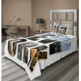 thumbnail image 1 of Ambesonne United States Fitted & Top Sheet Set with Sham, New York Collage, Multicolor, 1 of 4