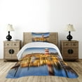 thumbnail image 1 of Ambesonne United States Quilted Bedspread Set 2 Pcs, Hilton Head Boats, Twin Size, Multicolor, 1 of 6