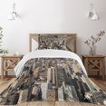 thumbnail image 1 of Ambesonne United States Quilted Bedspread Set 2 Pcs, NYC Aerial View, Twin Size, Beige Tan, 1 of 5