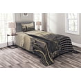 thumbnail image 1 of Ambesonne United States Quilted Bedspread Set 2 Pcs, NYC Winter Time, Twin Size, Beige Grey, 1 of 3