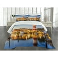 thumbnail image 1 of Ambesonne United States Quilted Bedspread Set 3 Pcs, Hilton Head Boats, King Size, Multicolor, 1 of 5