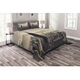 thumbnail image 1 of Ambesonne United States Quilted Bedspread Set 3 Pcs, NYC Winter Time, Queen Size, Beige Grey, 1 of 3