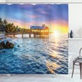 thumbnail image 1 of Ambesonne United States Shower Curtain, Florida Beach, 69"Wx84"L, Pale Blue Yellow Green, 1 of 3