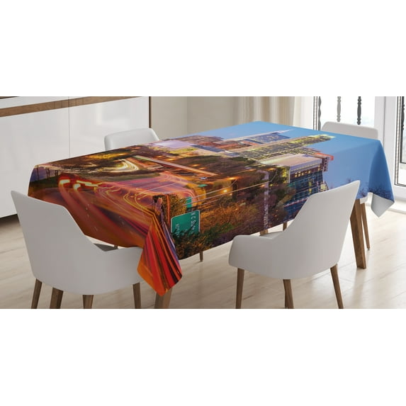 Ambesonne United States Tablecloth Rectangular Table Cover, North Carolina, 60"x84", Multicolor
