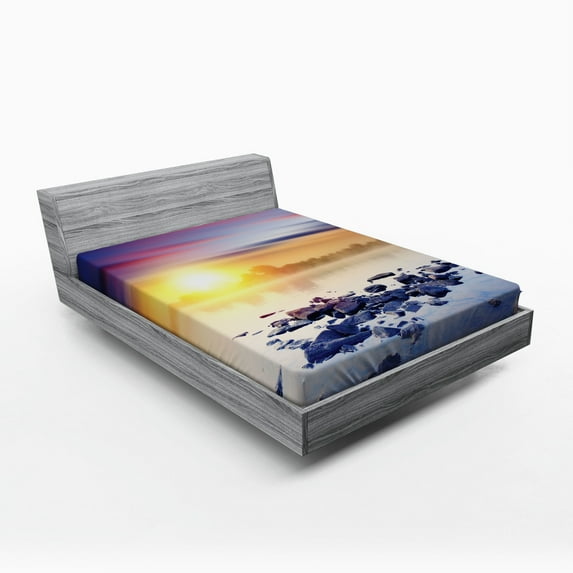 Ambesonne Universe Fitted Sheet, Magic Aurora Borealis, Full Size, Multicolor