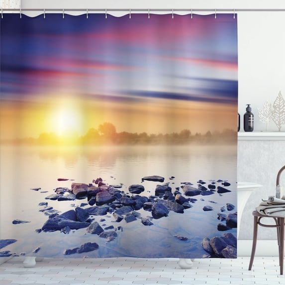 Ambesonne Universe Shower Curtain, Magic Aurora Borealis, 69"Wx84"L, Multicolor