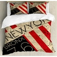 thumbnail image 1 of Ambesonne Urban Art Duvet Cover Sets, Grunge StripesLettering, 2-King, Pale Mustard Vermilion, 1 of 7