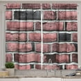 thumbnail image 1 of Ambesonne Urban Art Kitchen Curtains, City Life Bricks Print, 55"x39", Charcoal Grey Pale Rust, 1 of 3