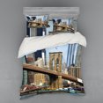 thumbnail image 1 of Ambesonne Urban Bedding Set 4 Pcs, Skyline of Brooklyn NYC, Queen, Multicolor, 1 of 3
