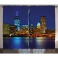 thumbnail image 1 of Ambesonne Urban Curtains 2 Panel Set, Manhattan Sunset Skyline, 108" x 63", Multicolor, 1 of 3