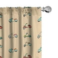 thumbnail image 1 of Ambesonne Urban Curtains, Cartoon Retro Scooters, Pair of 28"x95", Multicolor, 1 of 5
