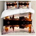 thumbnail image 1 of Ambesonne Urban Duvet Cover Set, Surreal Evening Big Ben, Calking, Cinnamon Grey, 1 of 3
