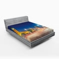 thumbnail image 1 of Ambesonne Urban Fitted Sheet, Big Ben Westminster UK, Full Size, Blue Grey Yellow, 1 of 2