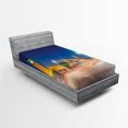 thumbnail image 1 of Ambesonne Urban Fitted Sheet, Big Ben Westminster UK, Twin Size, Blue Grey Yellow, 1 of 2