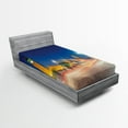 thumbnail image 1 of Ambesonne Urban Fitted Sheet, Big Ben Westminster UK, Twin XL Size, Blue Grey Yellow, 1 of 2