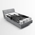 thumbnail image 1 of Ambesonne Urban Fitted Sheet, Brooklyn Bridge Sunset, Twin Size, Black and White, 1 of 3