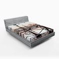 thumbnail image 1 of Ambesonne Urban Fitted Sheet, Music Accordionist Paris, Queen Size, Peach Brown, 1 of 3