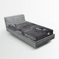 thumbnail image 1 of Ambesonne Urban Fitted Sheet, Road Intersection Paris, Twin XL Size, Grey White, 1 of 2