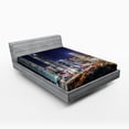 thumbnail image 1 of Ambesonne Urban Fitted Sheet, Skyline of Modern City, Queen Size, Multicolor, 1 of 2
