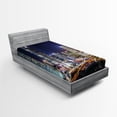 thumbnail image 1 of Ambesonne Urban Fitted Sheet, Skyline of Modern City, Twin XL Size, Multicolor, 1 of 2