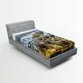 thumbnail image 1 of Ambesonne Urban Fitted Sheet, View of Old Riga City, Twin XL Size, Multicolor, 1 of 2